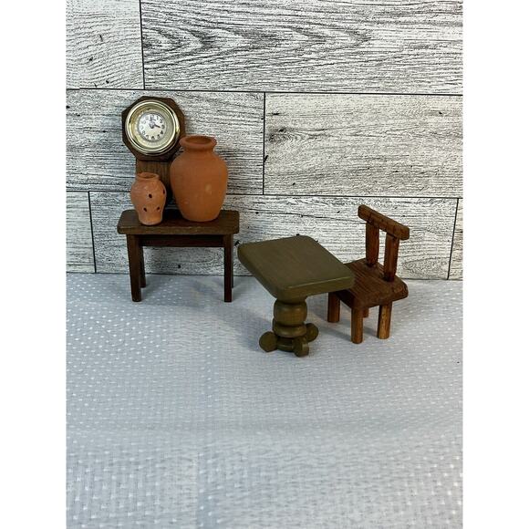 Vintage Wood Miniature Doll House Furniture- Some New - Picture 2 of 12